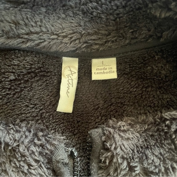 Black faux fur look zippered Vest jacket with pockets size Large - Picture 5 of 9